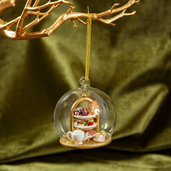 Tea Time Dome Christmas Bauble