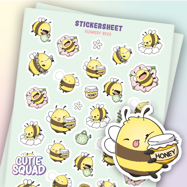 Flowery Bee Sticker Sheets