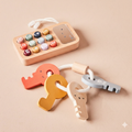 Children's Toy Set: Wooden Telephone and Keys