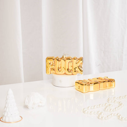 Boule de Noël FUCK Doré