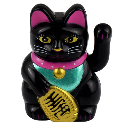 Mini Chat chanceux solaire noir 5cm