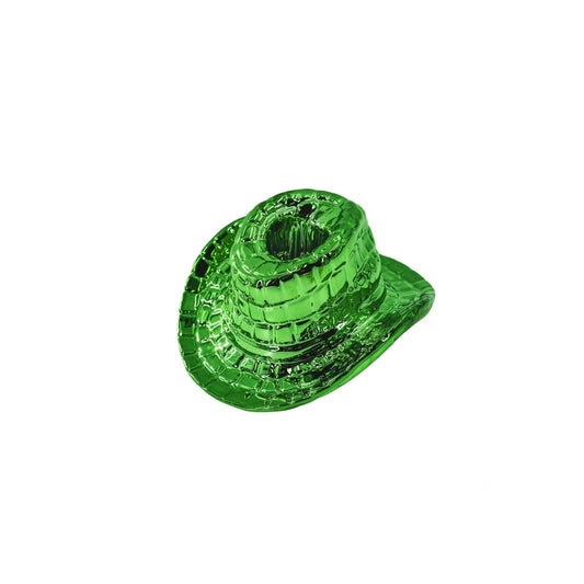 Candle holder - Cowboy hat - Green - 13.5x11x7 cm