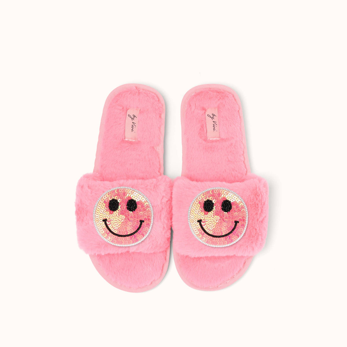 Pair of Slippers Brooches - Pink Smiley
