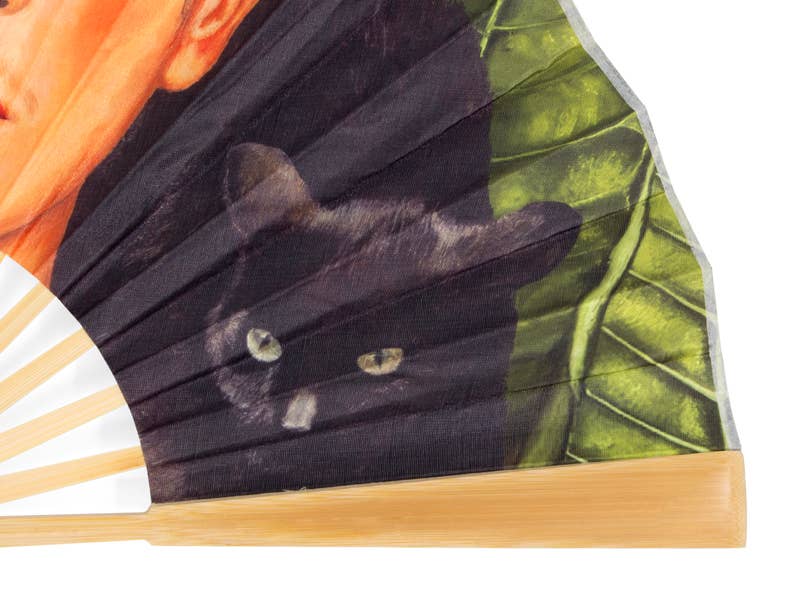 Hand fan, Portrait with Hummingbird, Frida Kahlo