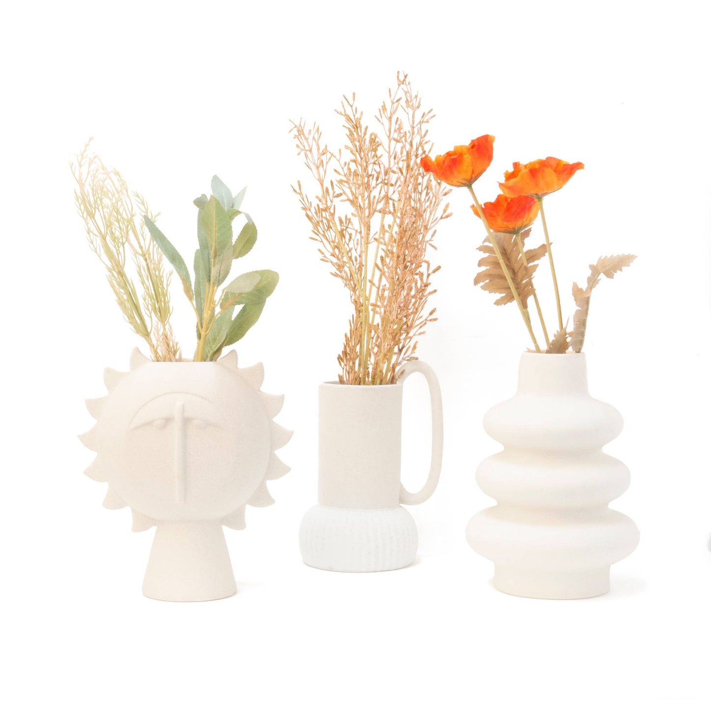 Vase en Céramique avec Base Naturelle Peint à la Main Helio Ferretti Vue 3