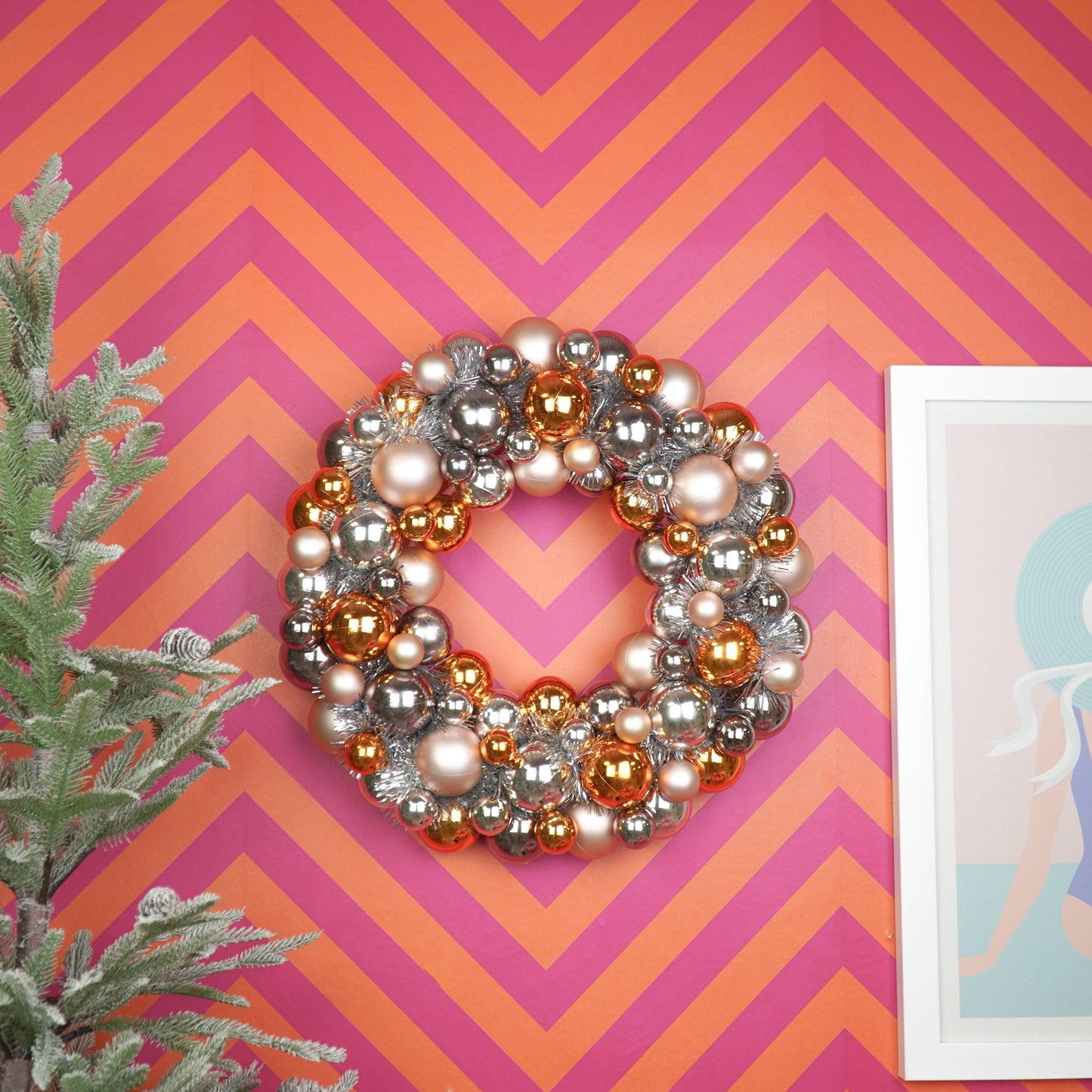 Couronne de Noël - Boules de Noël - Champagne