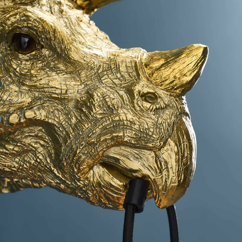 Triceratops Cera Gold wall light, resin, 31.5 x 28.5 cm