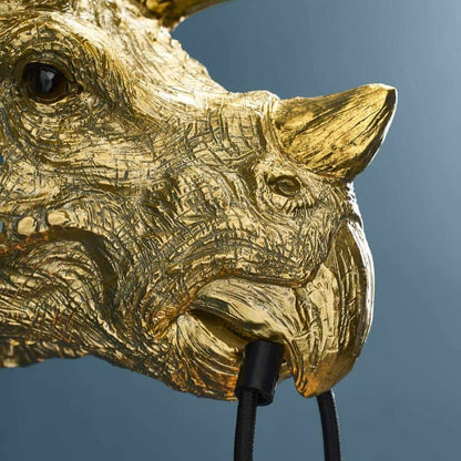 Triceratops Cera Gold wall light, resin, 31.5 x 28.5 cm
