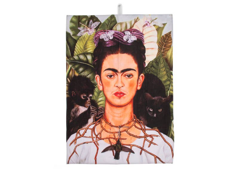 Torchon Frida Kahlo – Joli autoportrait peint