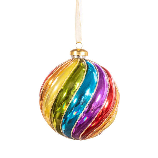Rainbow Spiral Christmas bauble