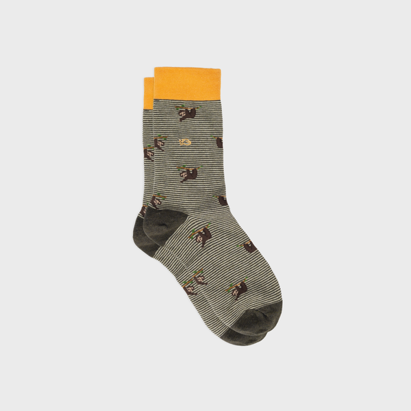 Animal combed cotton socks - Sloth