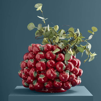 Apple Vase, Red Stoneware, 42 x 42 x 32 cm