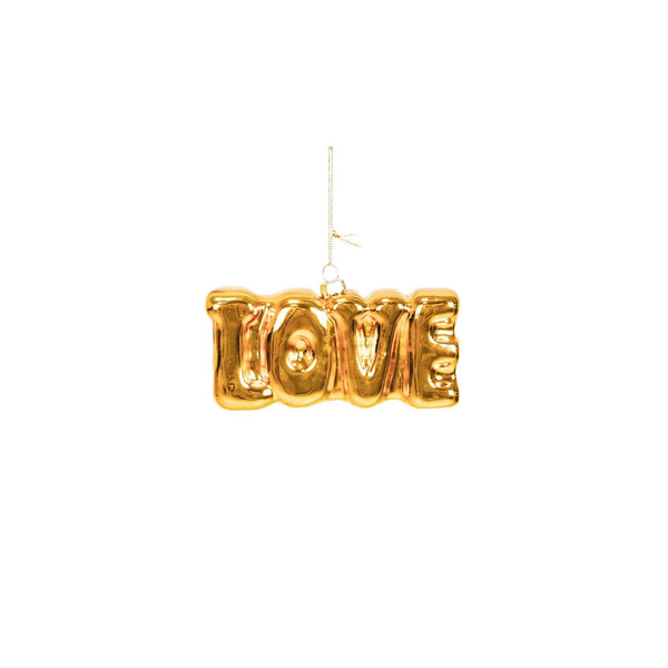 LOVE Gold Christmas Ball