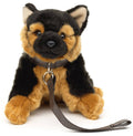 Peluche Chiot Berger Allemand, Assis - Avec Laisse - 18 cm (Hauteur)