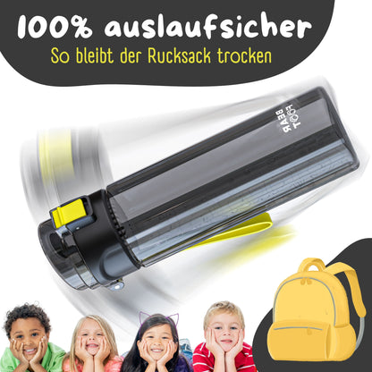 Kids' Water Bottle, 500ml, Lightweight - Logo-black