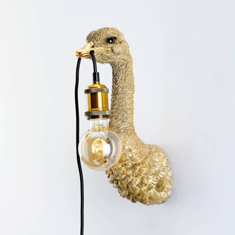 Baby FJ wall light, gold, 10 x 15 x 35 cm, E27, 2 m cable