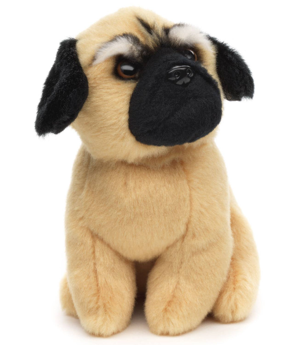 Peluche Pug Plushie, Assise, 12 cm (Hauteur)