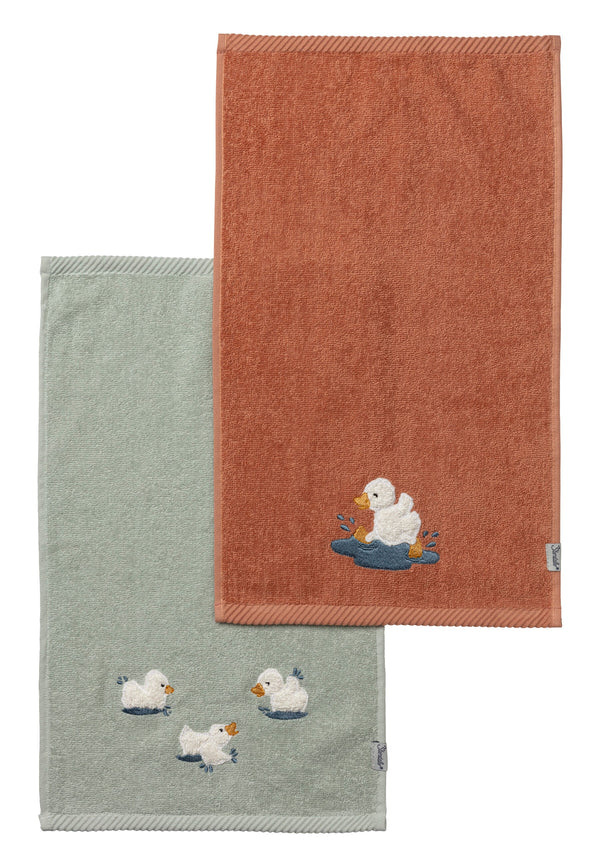 Set of 2 children's duck towels