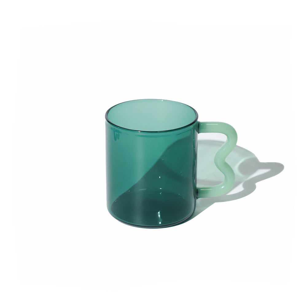 Tazza in vetro verde giada