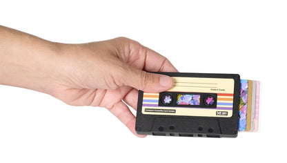 porte cartes cassette noire