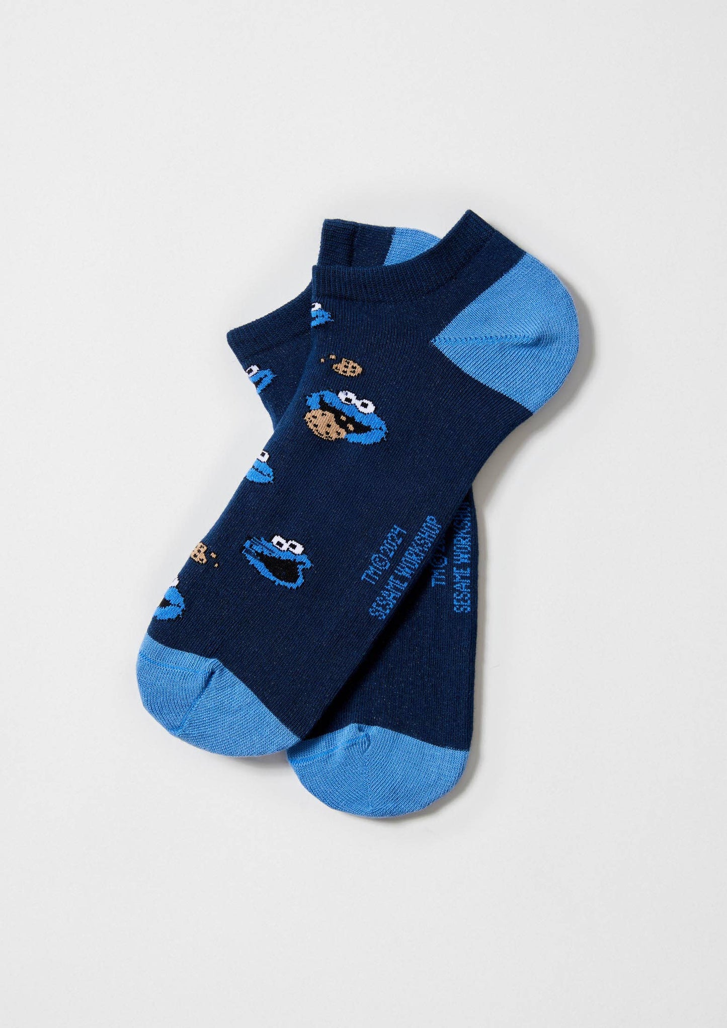 BeSesameStreet Cookie Monster - Chaussettes Cheville en Coton Bio