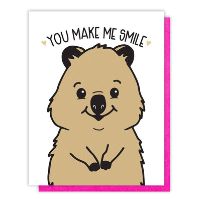 Carte de vœux Quokka « You make me Smile »