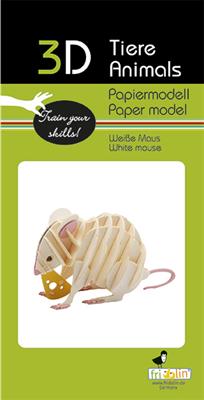 3D-Papiermodell - Souris Blanche