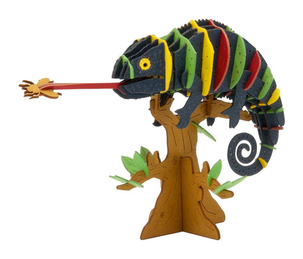 Modèle En Papier 3D - Caméléon coloré