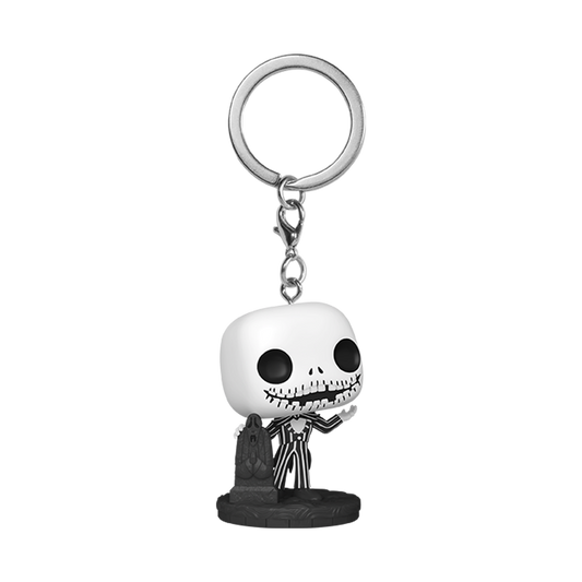pop keychain jack skellington in graveyard