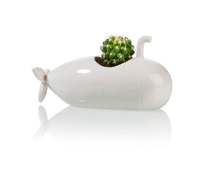 Pot de Fleur Sous-Marin Blanc – Petit