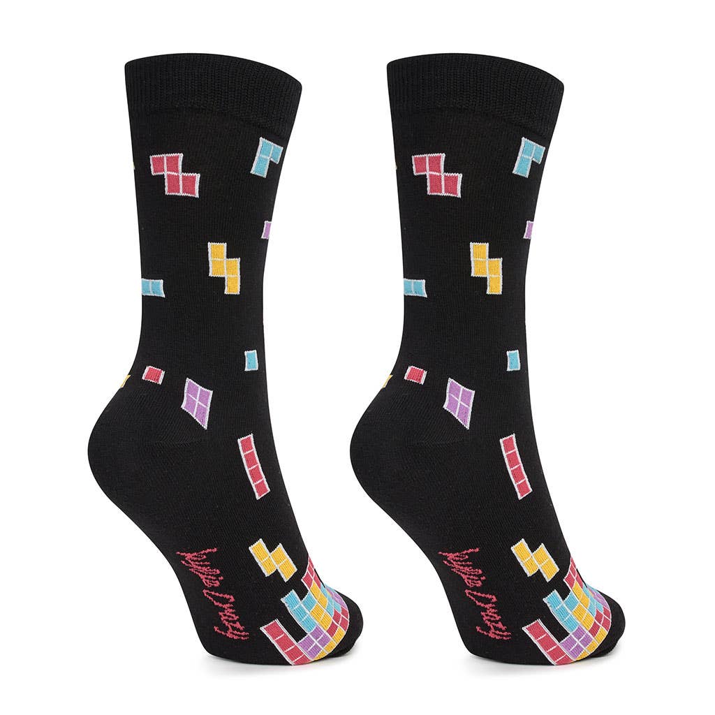 Durable and Playful Tetris Cotton Socks for Boys