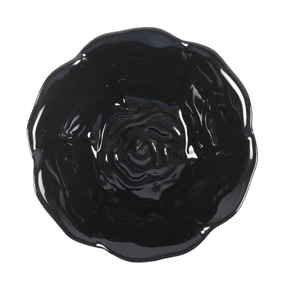 Black Rose Flower Trinket Tray
