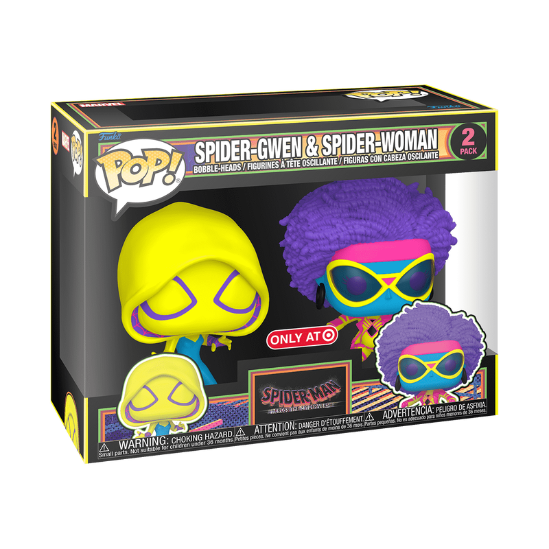 Pop! Spider-Gwen &amp; Spider-Woman (Black Light) 2-Pack 