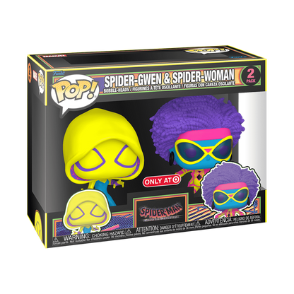 Pop! Spider-Gwen &amp; Spider-Woman (Black Light) 2-Pack 