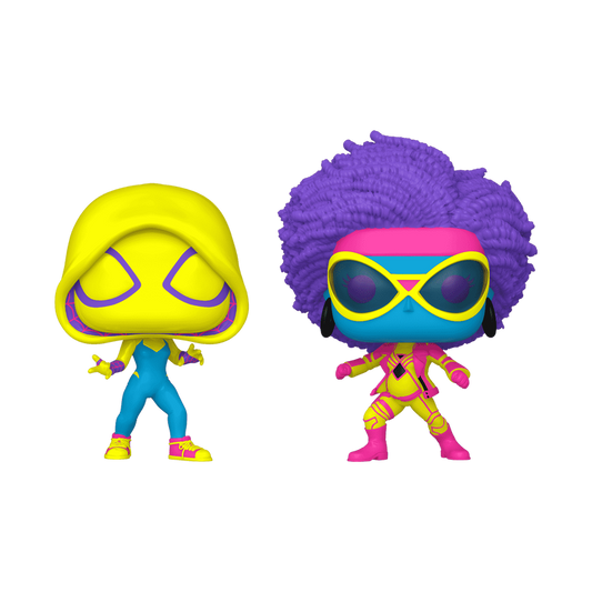 Pop! Spider-Gwen &amp; Spider-Woman (Black Light) 2-Pack 