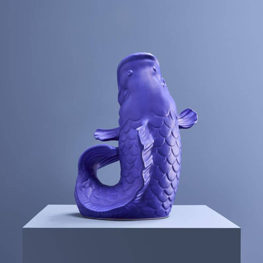 Blubb Sculpture/Vase, Matte Blue Stoneware, 35 x 30 x 44 cm