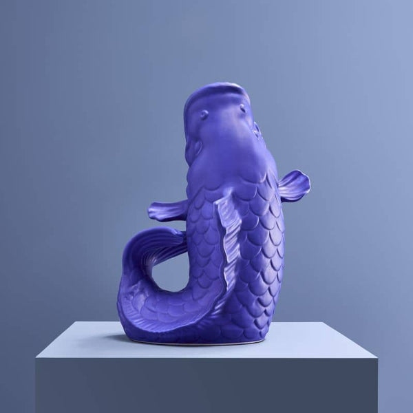 Blubb Sculpture/Vase, Matte Blue Stoneware, 35 x 30 x 44 cm