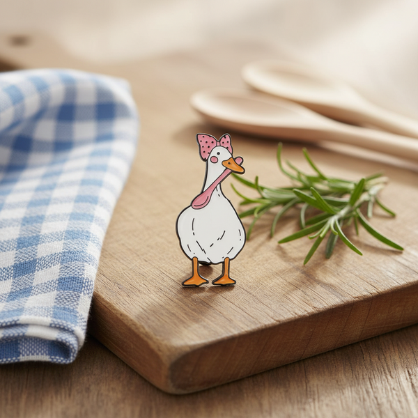White Duck Mom Cook Pin