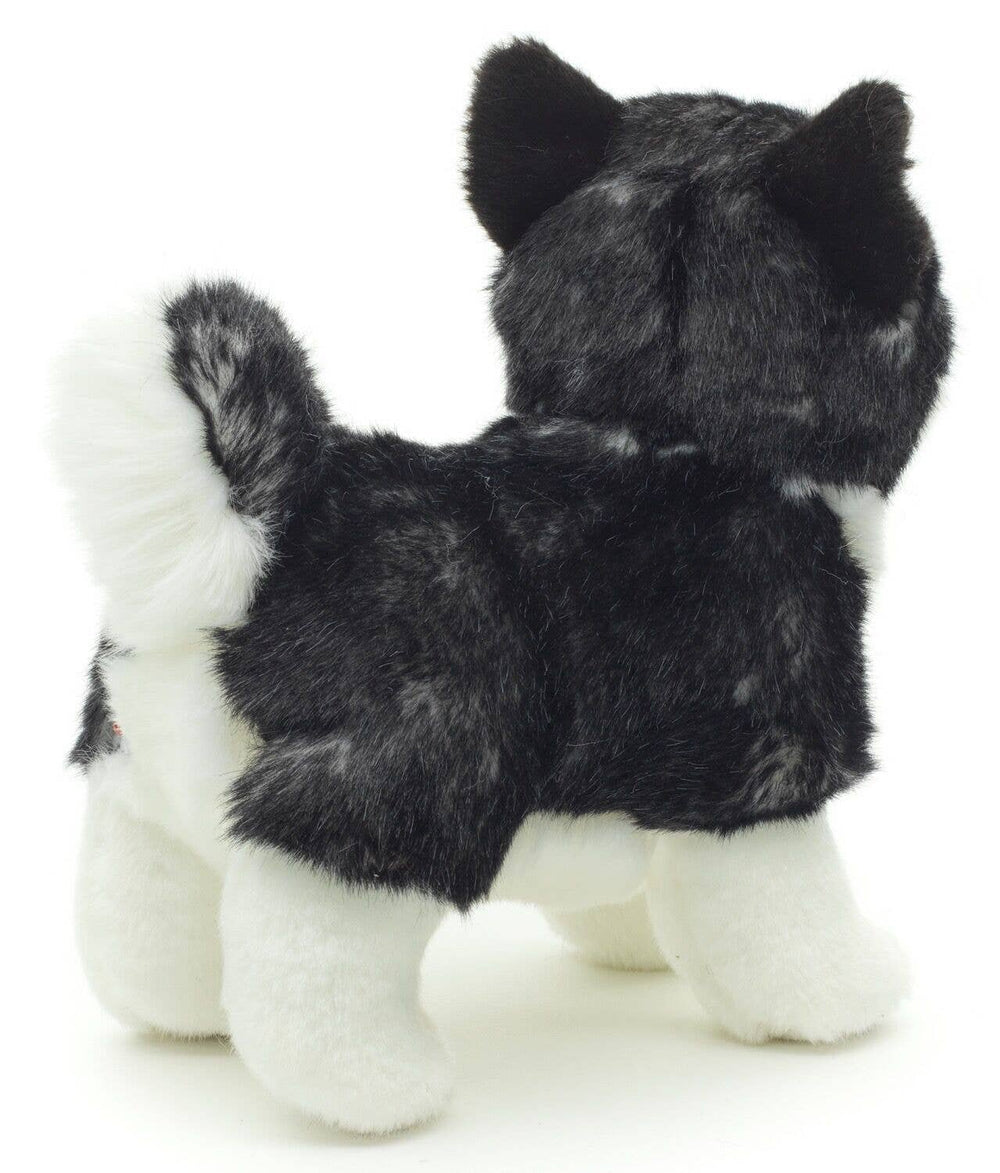 Peluche Chiot Husky, Debout (Noir) - sans Laisse - 21 cm (Longueur)