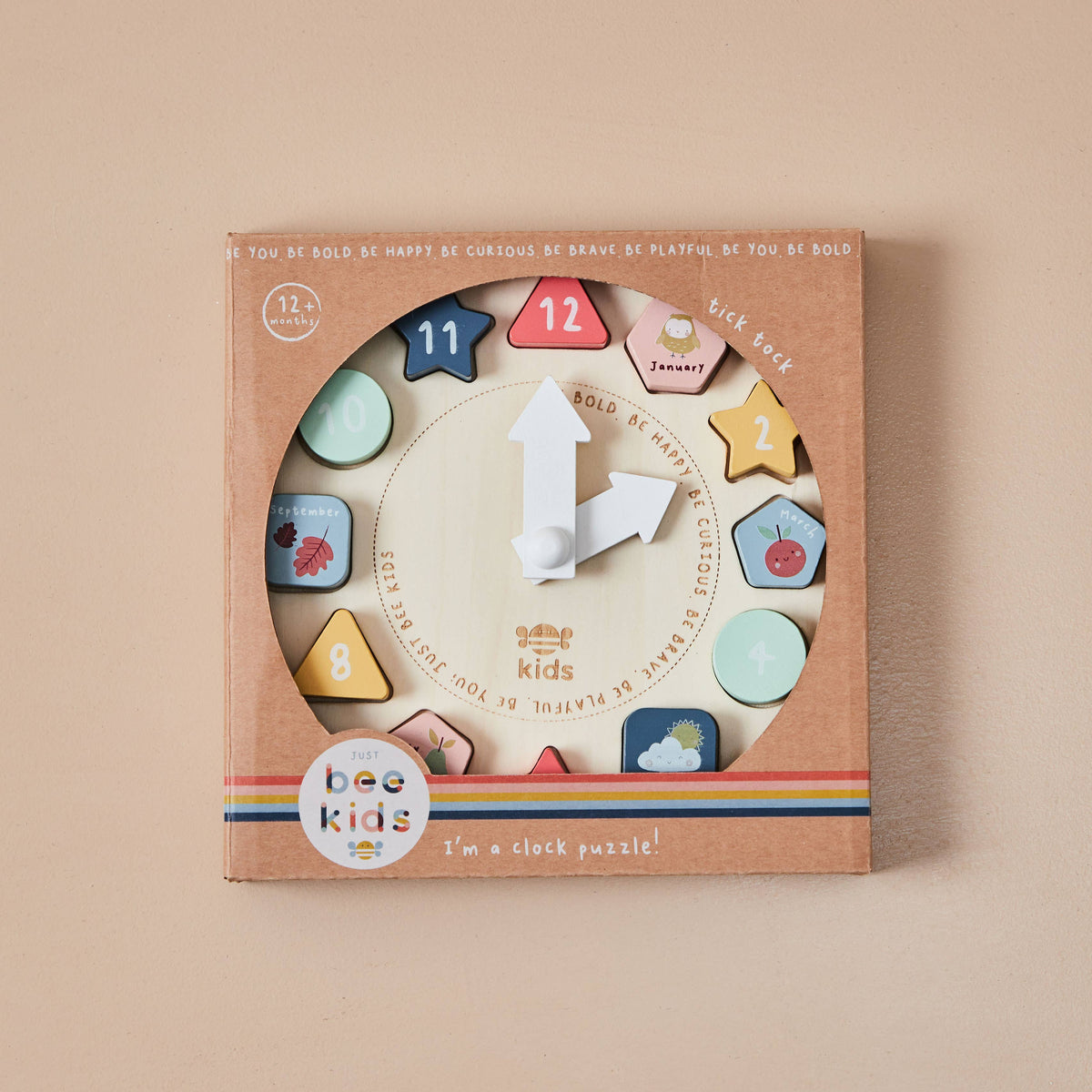 Puzzle con orologio in legno per bambini