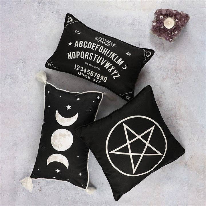 Petit coussin rectangulaire noir et blanc pour planche parlante