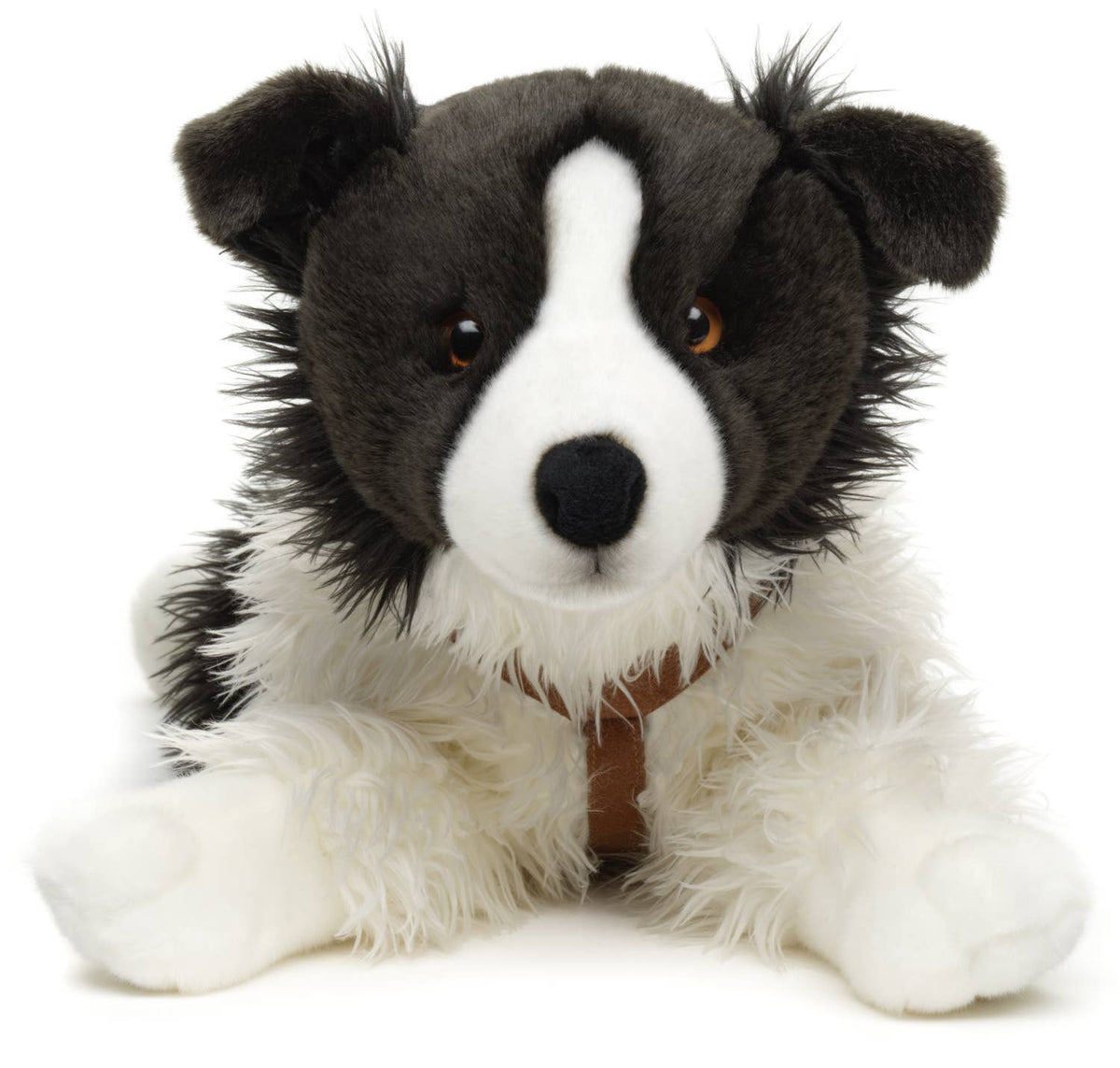 Peluche border collie couché