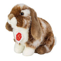 Peluche Lapin Assis Marron Foncé et Blanc