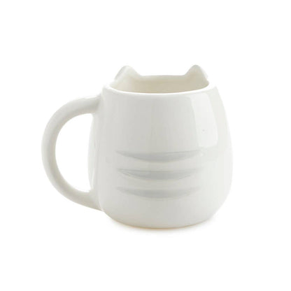 White Cat Round Mug