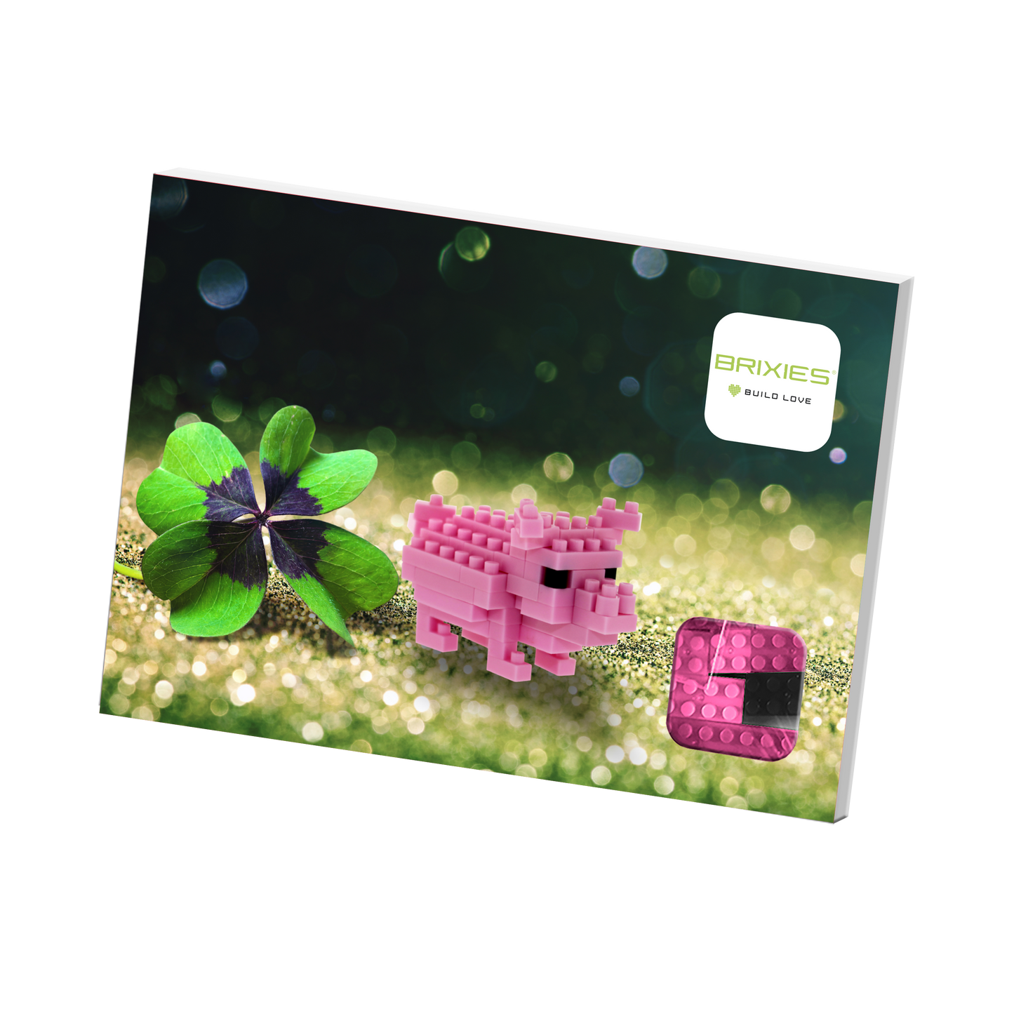 BRIXIES lucky pig postcard