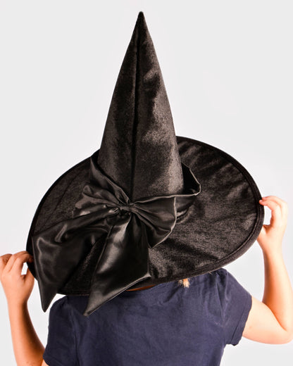 Chapeau de sorcière avec ruban satin 44 cm
