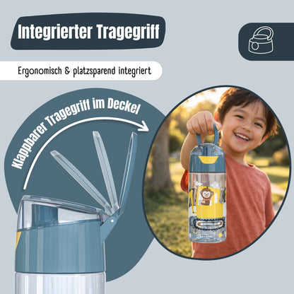 Trinkflasche Kinder leichte Wasserflasche - Sticker blau