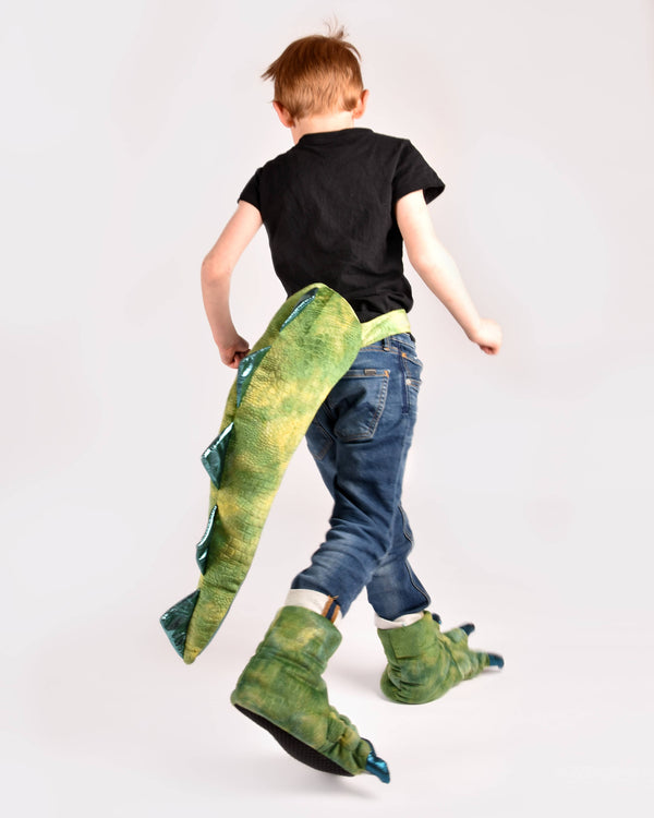 Dinosaur slipper + tail set EU size 30-34
