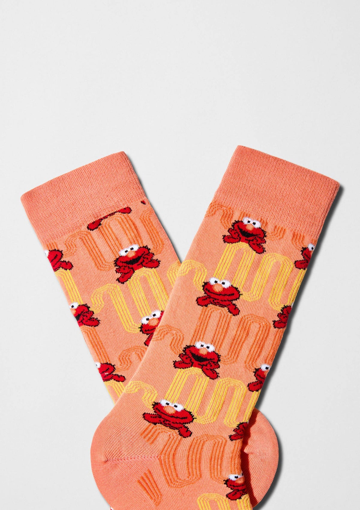 BeSesameStreet Elmo Zigzag - Chaussettes 100 % coton biologique