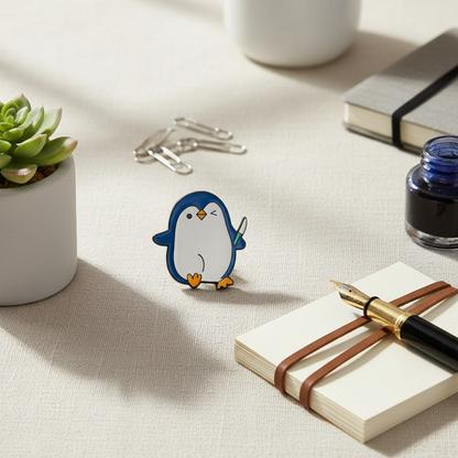 Penguin with Knife Pin